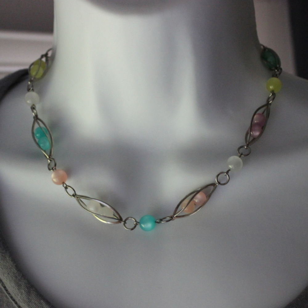 Host Pick! Moonglow Caged SilverTone Necklace